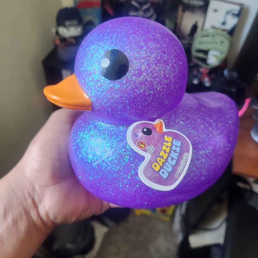 Ja-ru Dazzle Duckie 6”, Metalic Sparkle Glitter Rubber Duck Toy Floats In Water